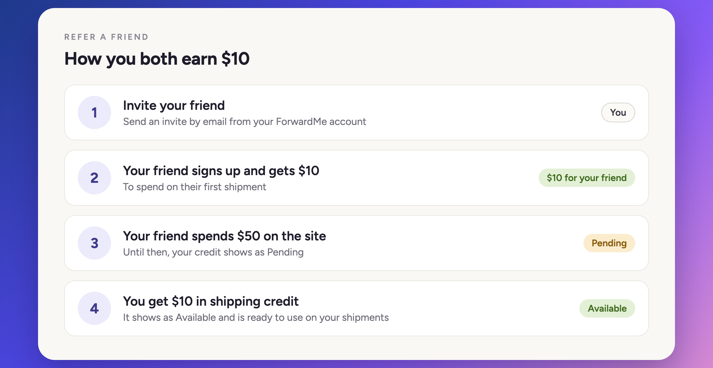 How you both earn $10